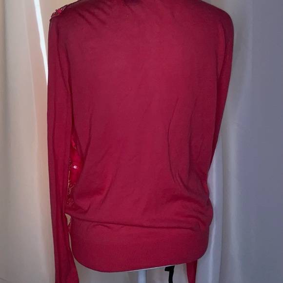Moda International Pink Sequin Cardigan size M.       (C) - Picture 6 of 11